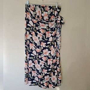 Ces Femme Floral Faux Wrap Midi Skirt